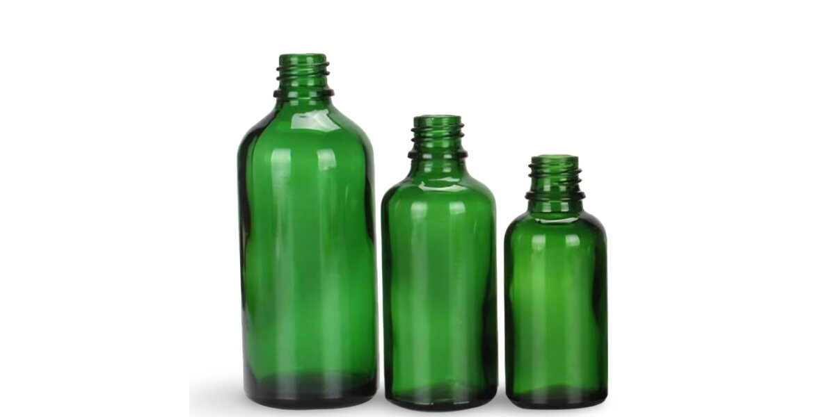Grünglas-Flaschen - Homöopathie Bedarf