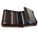Taschenapotheke Soft für 60 Glasröhrchen - braun mit Klarglasröhrchen