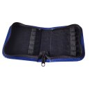 Taschenapotheke aus Rindleder für 12 Röhrchen blau