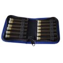 Taschenapotheke aus Rindleder für 12 Röhrchen blau