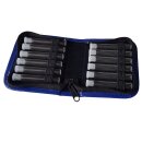 Taschenapotheke aus Rindleder für 12 Röhrchen blau