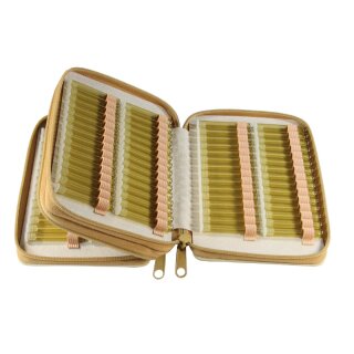 Taschenapotheke aus Rinderleder fr 120 Glasrhrchen - beige