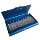 Homöopathie Alu Etui für 9 Röhrchen dunkelblau