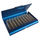 Homöopathie Alu Etui für 9 Röhrchen dunkelblau