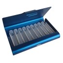 Homöopathie Alu Etui für 9 Röhrchen dunkelblau