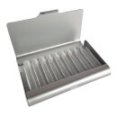 Homöopathie Alu Etui für 9 Röhrchen silber ohne Glasröhrchen