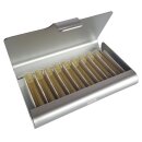 Homöopathie Alu Etui für 9 Röhrchen silber mit Klarglasröhrchen