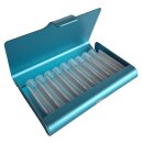 Homöopathie Alu Etui für 9 Röhrchen blau ohne Glasröhrchen