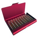 Homöopathie Alu Etui für 9 Röhrchen rot ohne Glasröhrchen