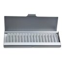 Homöopathie Alu Etui für 17 Röhrchen silber ohne Glasröhrchen