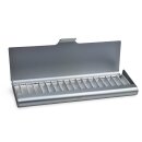 Homöopathie Alu Etui für 17 Röhrchen silber mit Klarglasröhrchen