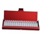 Homöopathie Alu Etui für 17 Röhrchen rot ohne Glasröhrchen
