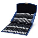 Taschenapotheke für 60 Glasröhrchen blau mit Braunglasröhrchen