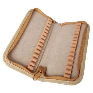 Taschenapotheke aus Rinderleder für 30 Glasröhrchen beige ohne Glasröhrchen