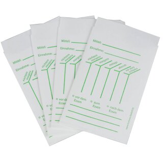 Papiertüten mit Schriftfeld   grün 53x78 mm