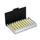 Homöopathie Alu Etui für 9 Röhrchen schwarz-silber