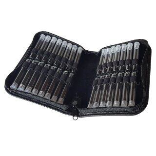 Taschenapotheke Solero mit 30 Klarglasröhrchen - schwarz