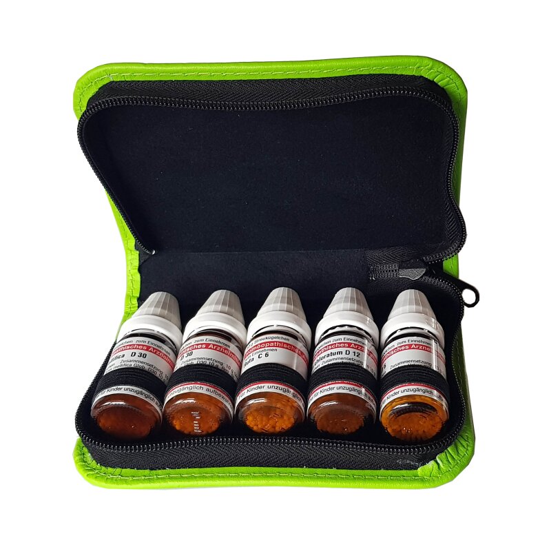 Globuli Etui fr 5 x 10 ml Flaschen grn - Homopathie Bedarf - Ihr F