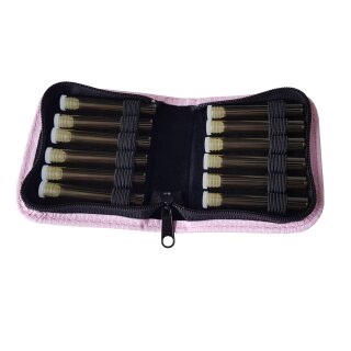 Taschenapotheke aus Rindleder fr 12 Rhrchen rosa