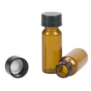 Mini - Glasflasche 2ml aus Braunglas mit Schraubverschluss